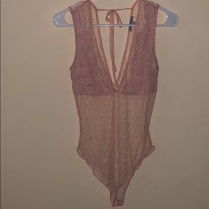Pink sheer onesie